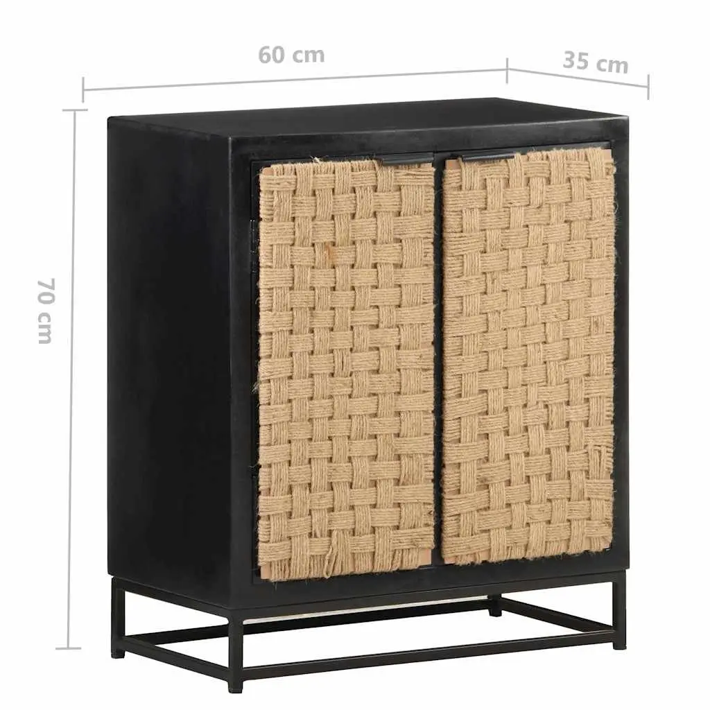 Sideboard 60x35x70 cm Solid Mango Wood Storage Cabinet Two Doors Industrial