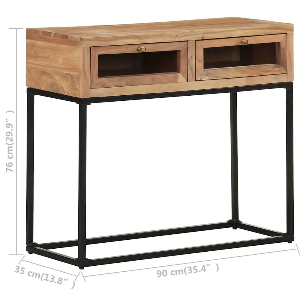 Console Table in Solid Acacia Wood 90x35x76 cm