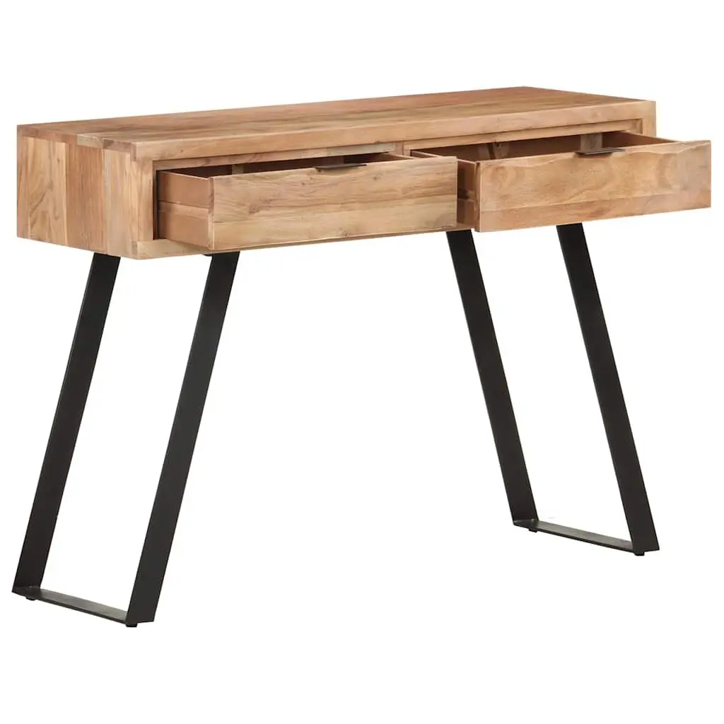 Console Table Storage Drawers 100x35x76 cm Solid Acacia Wood Brown Live Edges