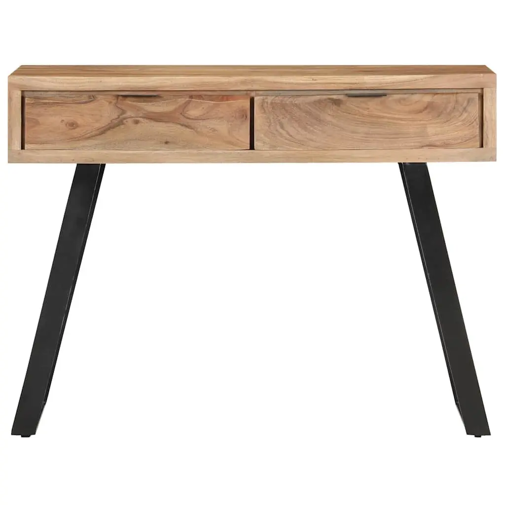 Console Table Storage Drawers 100x35x76 cm Solid Acacia Wood Brown Live Edges