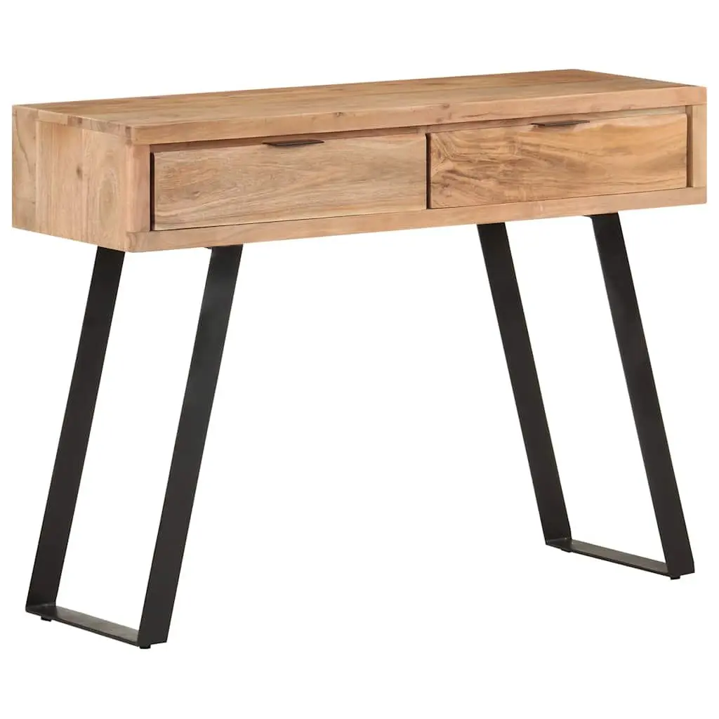 Console Table Storage Drawers 100x35x76 cm Solid Acacia Wood Brown Live Edges