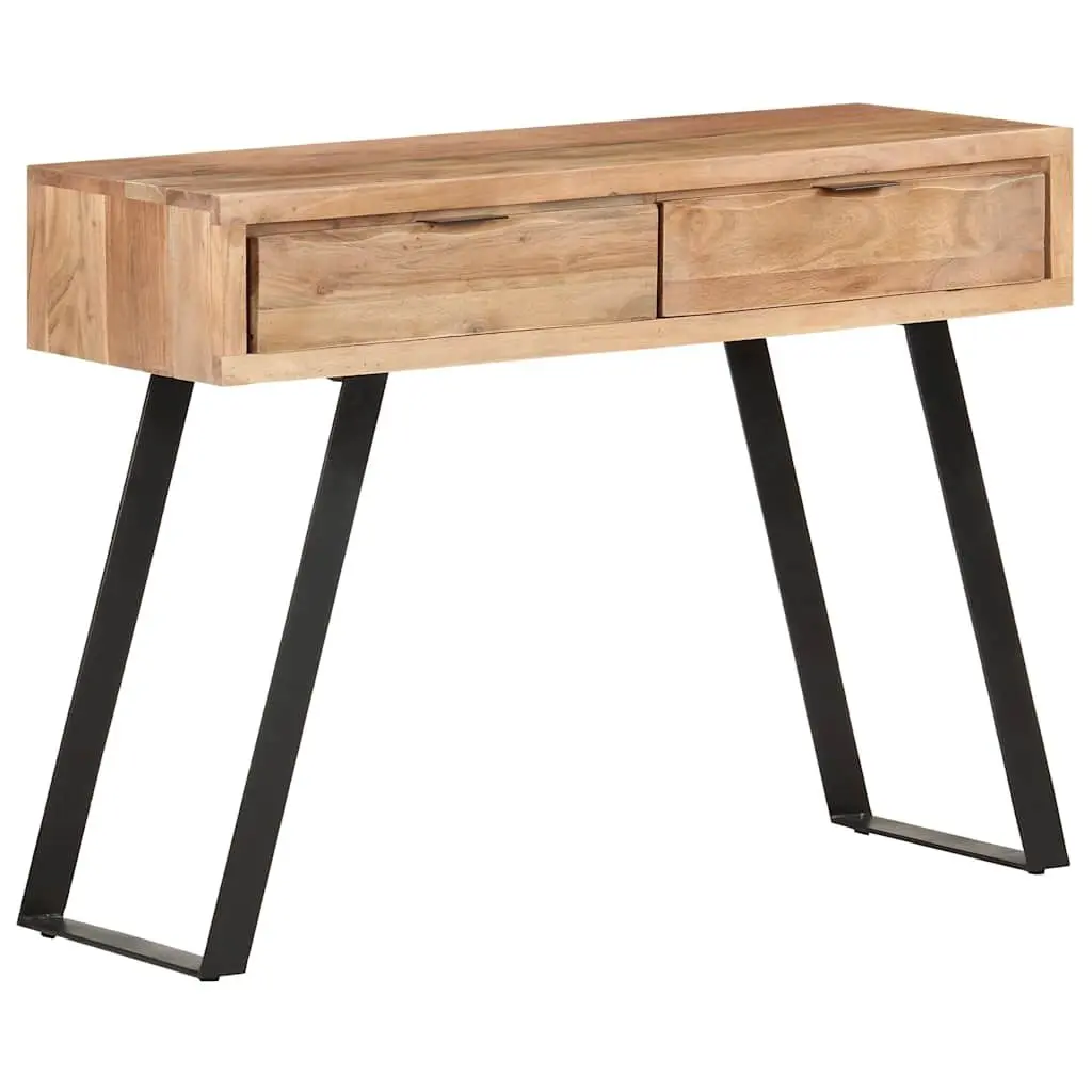 Console Table Storage Drawers 100x35x76 cm Solid Acacia Wood Brown Live Edges