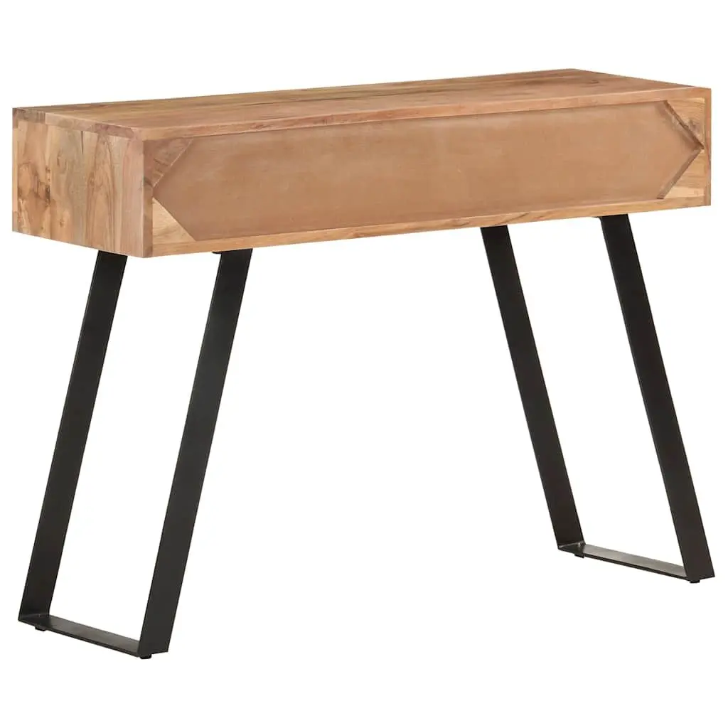 Console Table Storage Drawers 100x35x76 cm Solid Acacia Wood Brown Live Edges