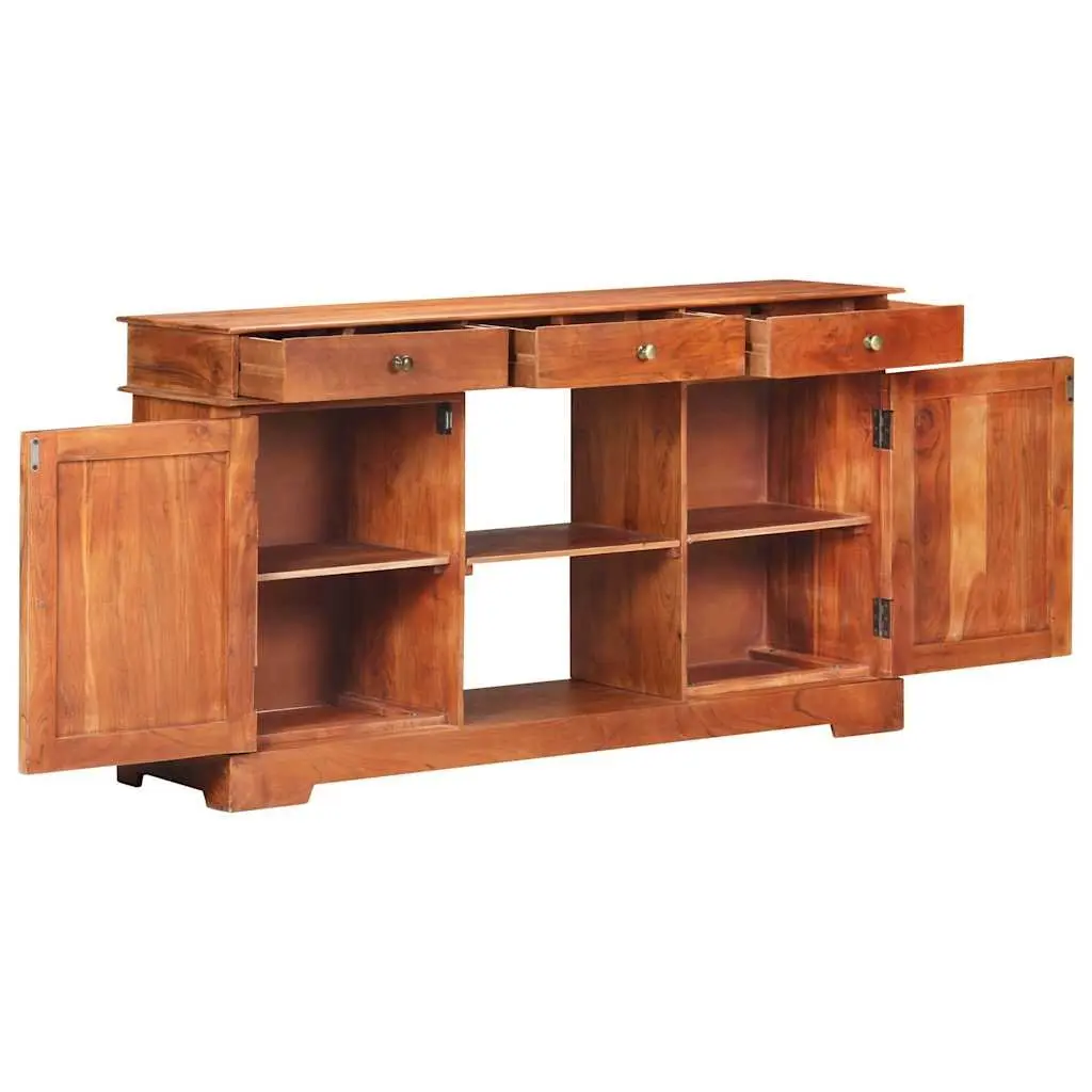 Sideboard Solid Acacia Wood Storage Cabinet 135x35x75cm Brown 2 Doors 3 Drawers