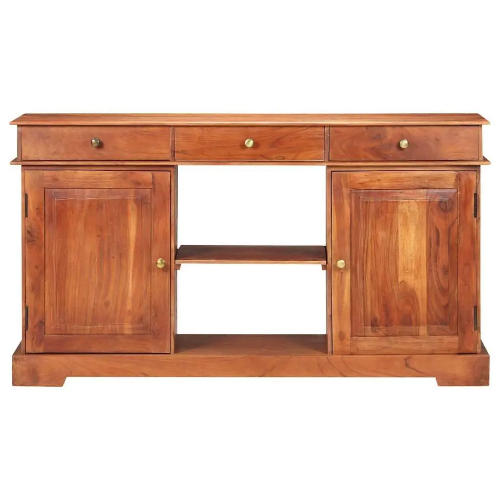 Sideboard Solid Acacia Wood Storage Cabinet 135x35x75cm Brown 2 Doors 3 Drawers