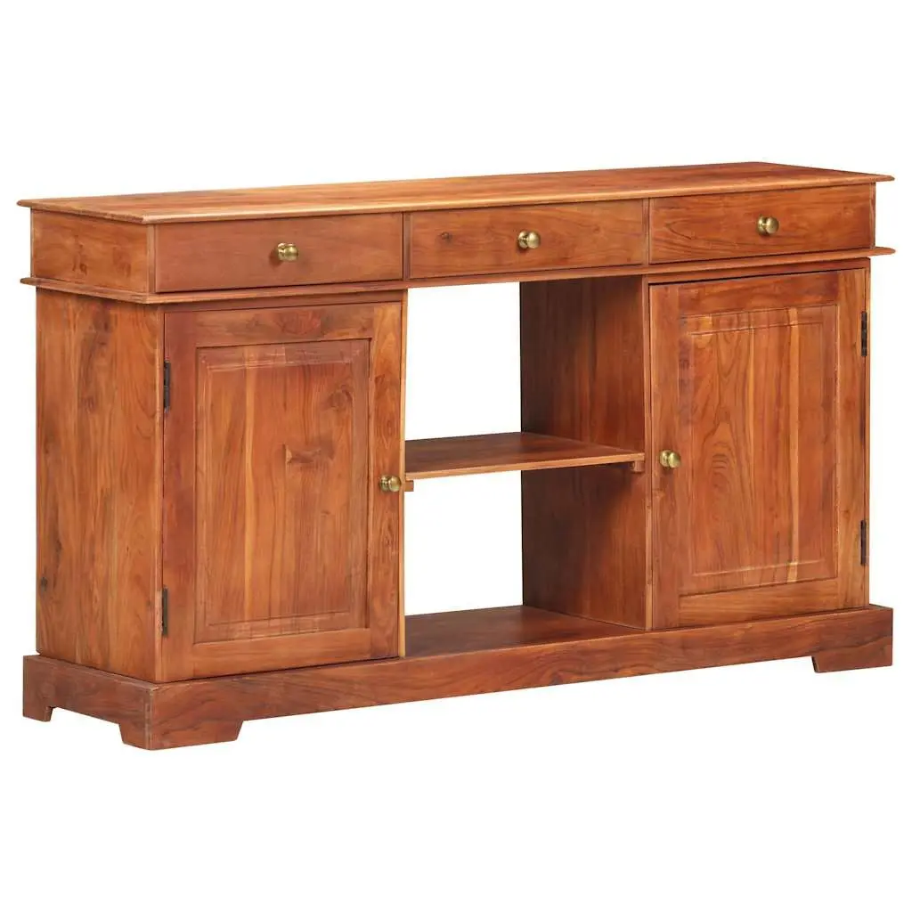 Sideboard Solid Acacia Wood Storage Cabinet 135x35x75cm Brown 2 Doors 3 Drawers