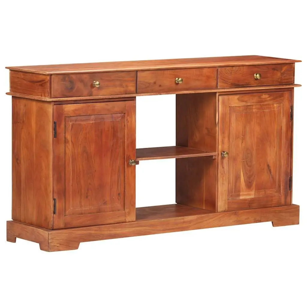 Sideboard Solid Acacia Wood Storage Cabinet 135x35x75cm Brown 2 Doors 3 Drawers