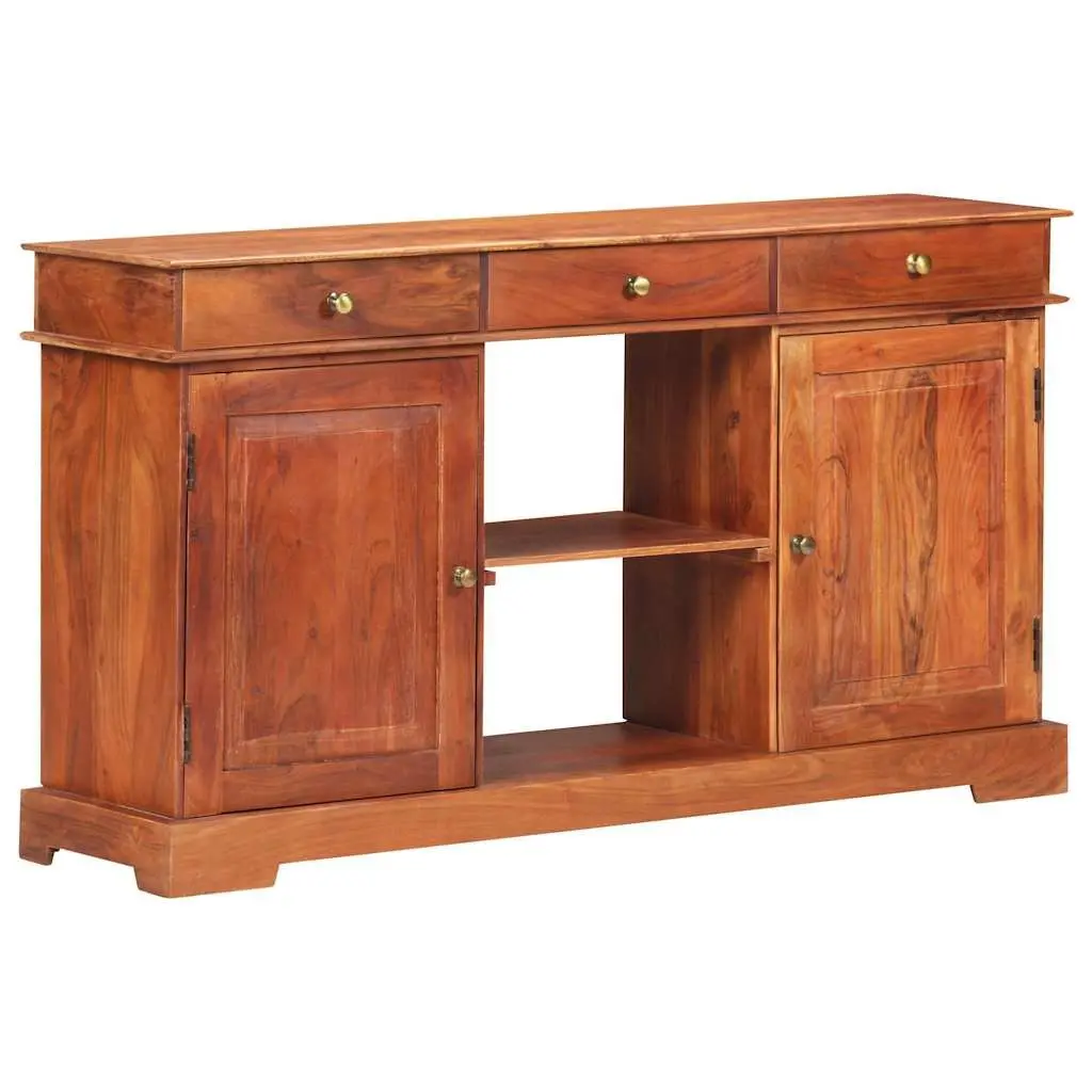 Sideboard Solid Acacia Wood Storage Cabinet 135x35x75cm Brown 2 Doors 3 Drawers