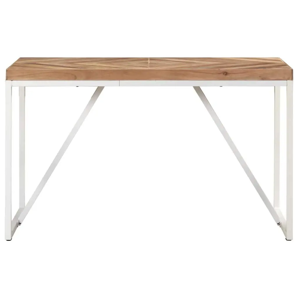 Dining Table 120x60x76 cm Solid Acacia Mango Wood Chevron Mosaic Design Kitchen
