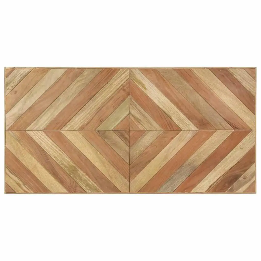 Dining Table 120x60x76 cm Solid Acacia Mango Wood Chevron Mosaic Design Kitchen
