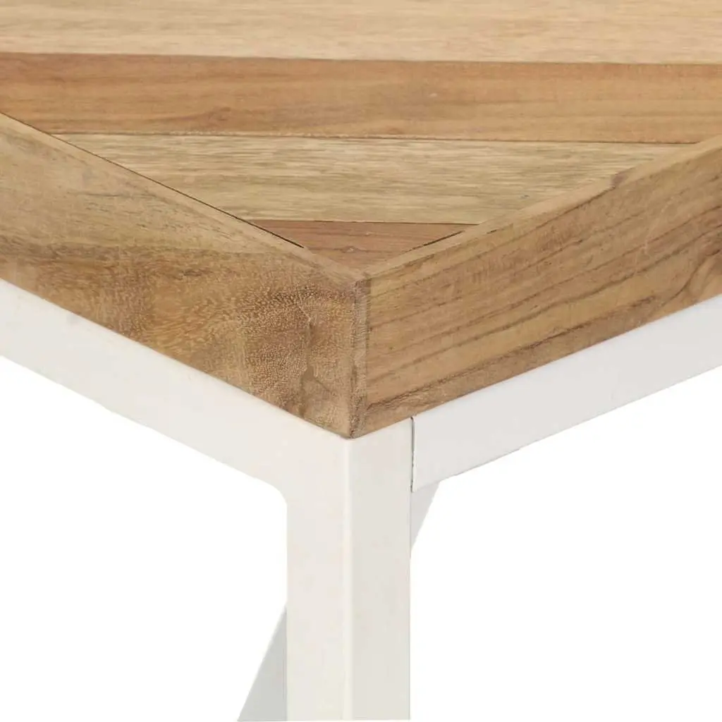 Dining Table 120x60x76 cm Solid Acacia Mango Wood Chevron Mosaic Design Kitchen