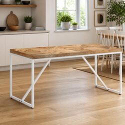 Solid Wood Dining Table 160x70x76cm with Unique Charm