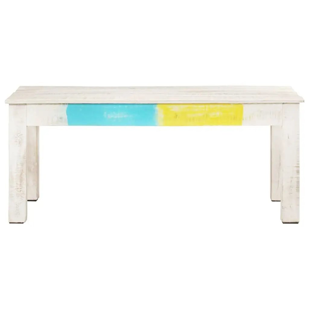 Coffee Table in White Wash Solid Mango Wood
