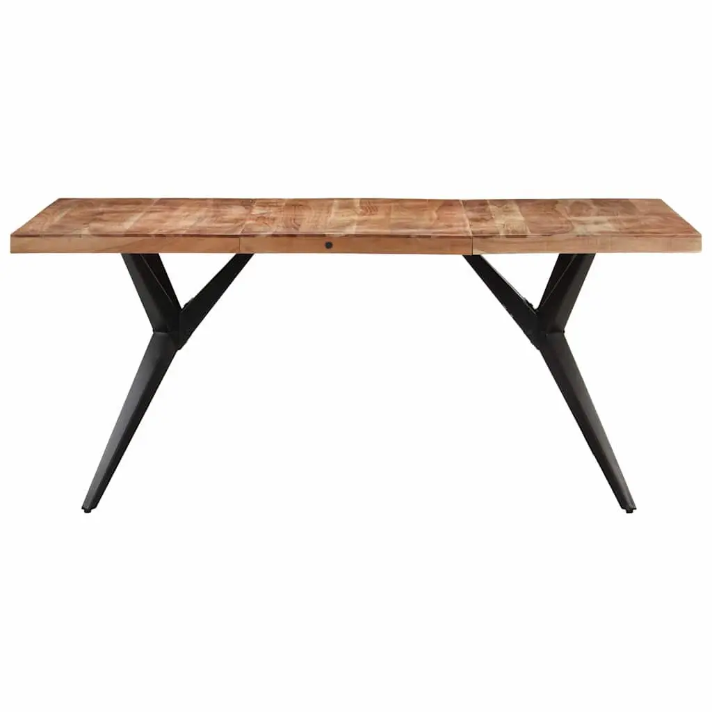 Dining Table Solid Acacia Wood Kitchen Furniture 160x80x76 cm Black