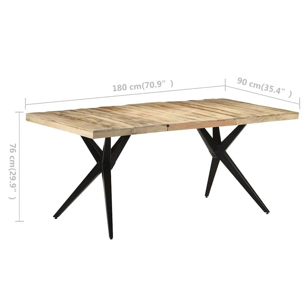 Dining Table Kitchen Mango Wood 180x90x76 cm Brown