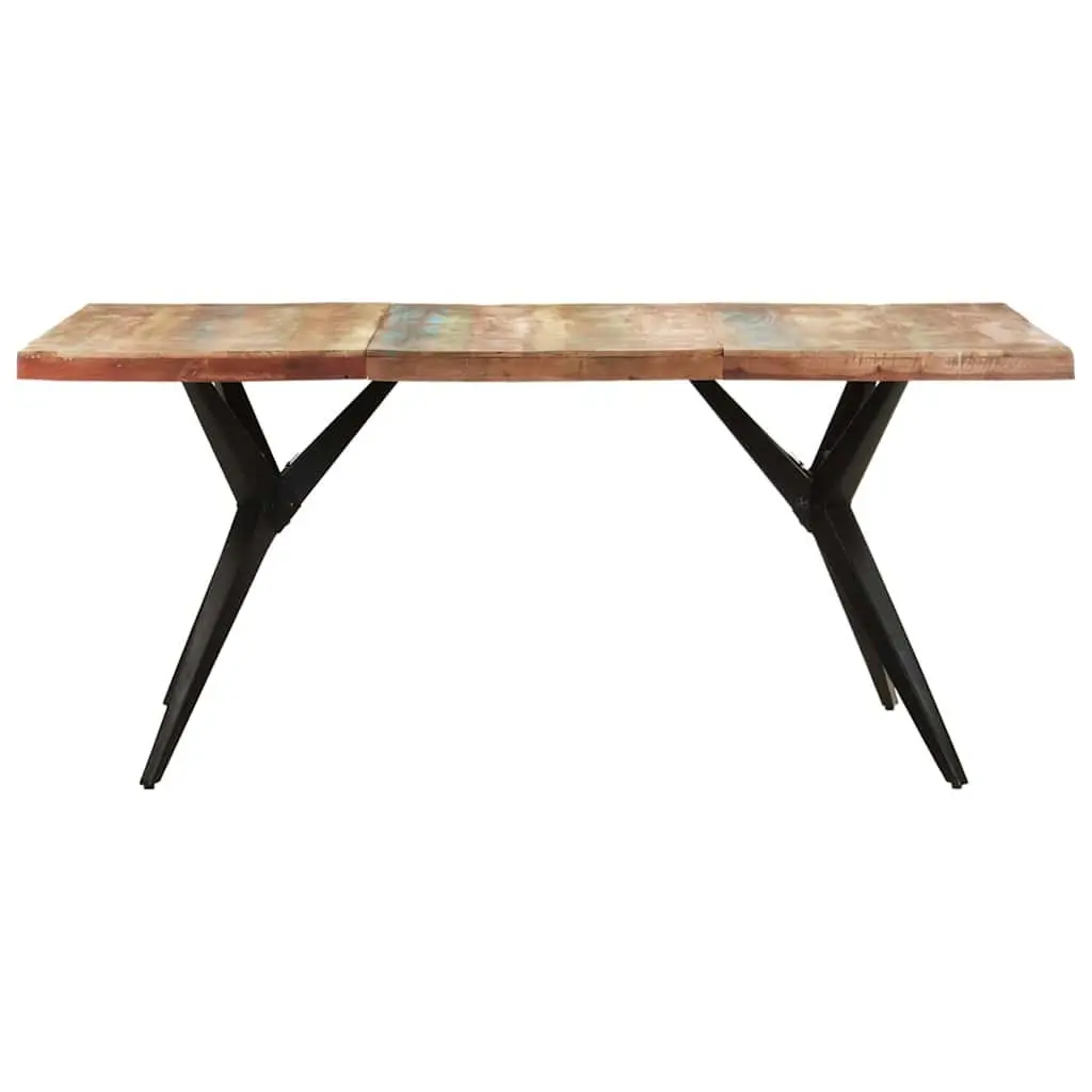 Dining Table Kitchen 180x90x76cm Solid Reclaimed Wood Black Steel Legs