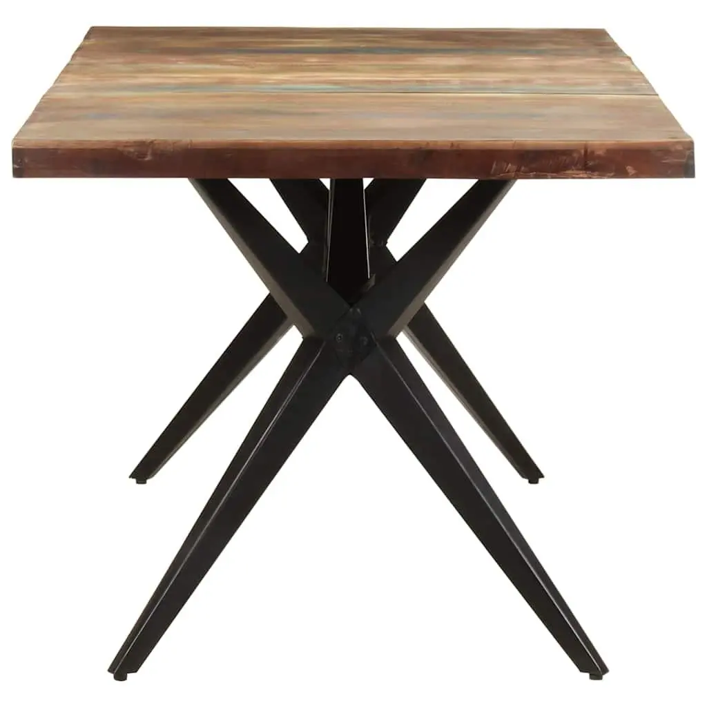 Dining Table Kitchen 180x90x76cm Solid Reclaimed Wood Black Steel Legs