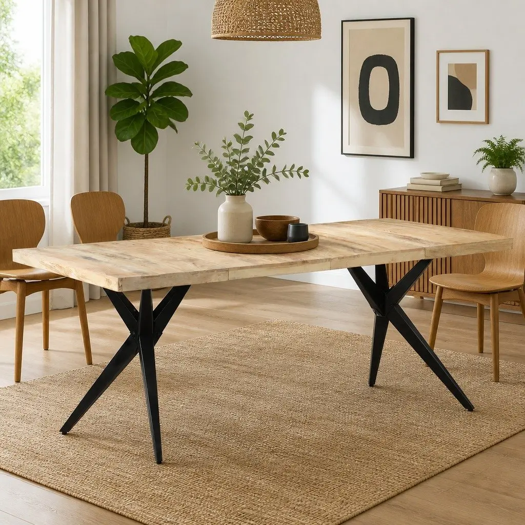 Dining Table Made from Rough Mango Wood
