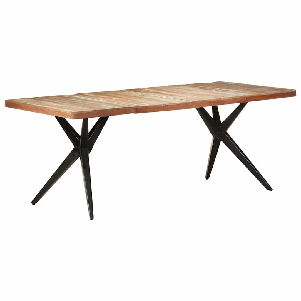 Dining Table 200x90x76cm Solid Reclaimed Wood Kitchen Furniture White