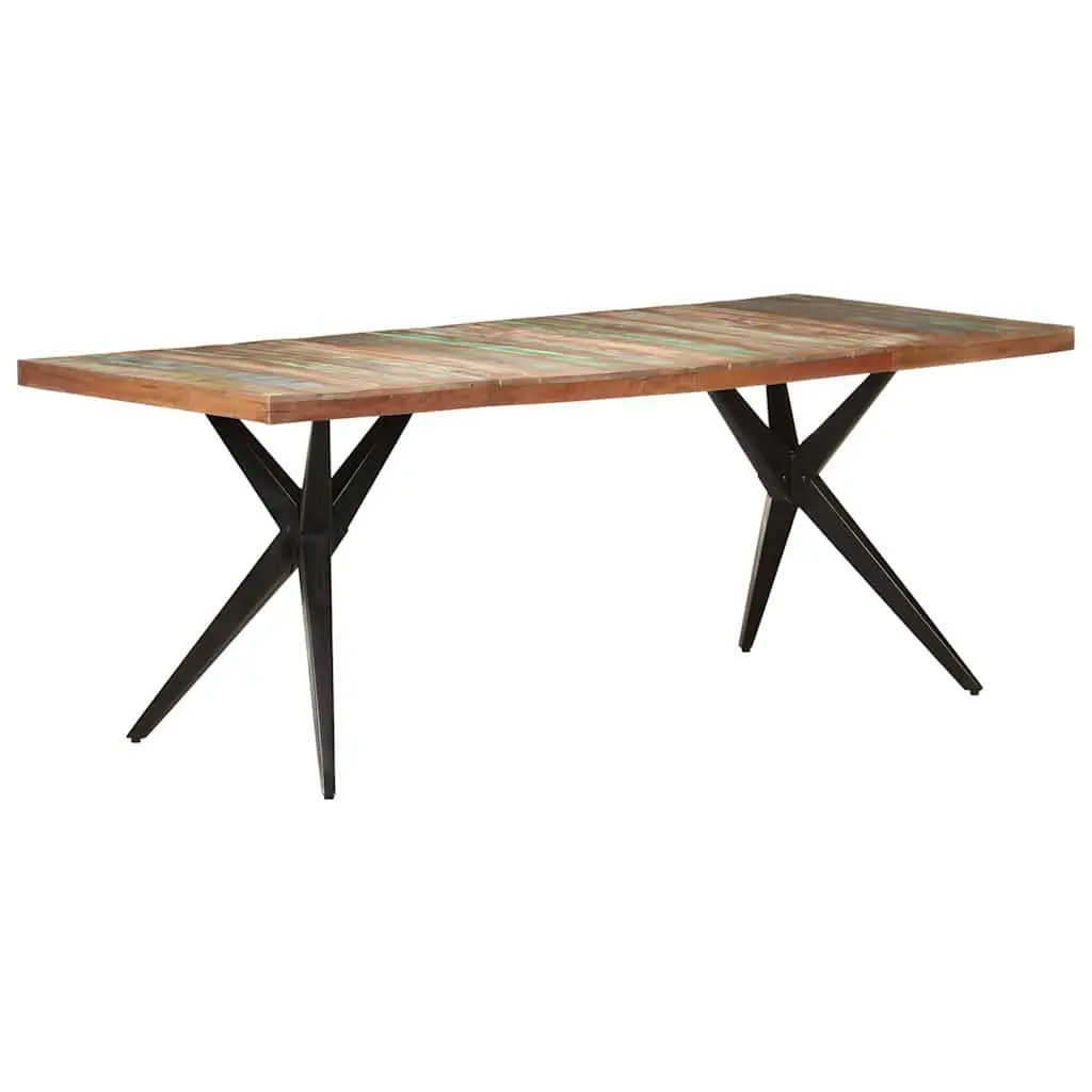 Dining Table 200x90x76cm Solid Reclaimed Wood Kitchen Furniture White