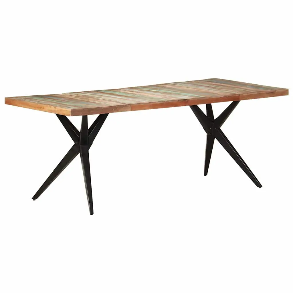 Dining Table 200x90x76cm Solid Reclaimed Wood Kitchen Furniture White