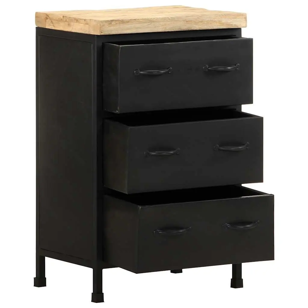 Sideboard Storage Cabinet 47x35x76 cm Brown Rustic Wood with 3 Drawers