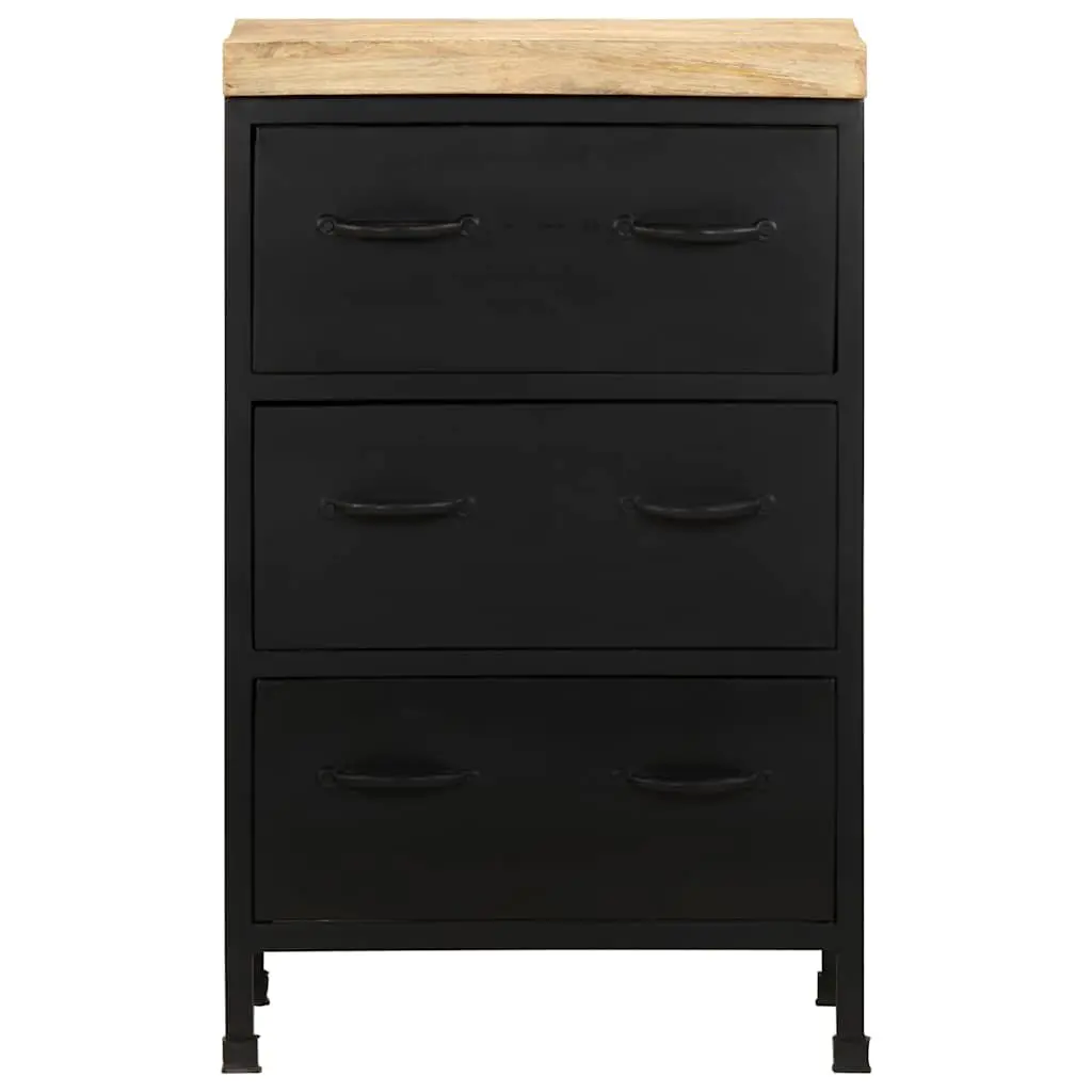 Sideboard Storage Cabinet 47x35x76 cm Brown Rustic Wood with 3 Drawers