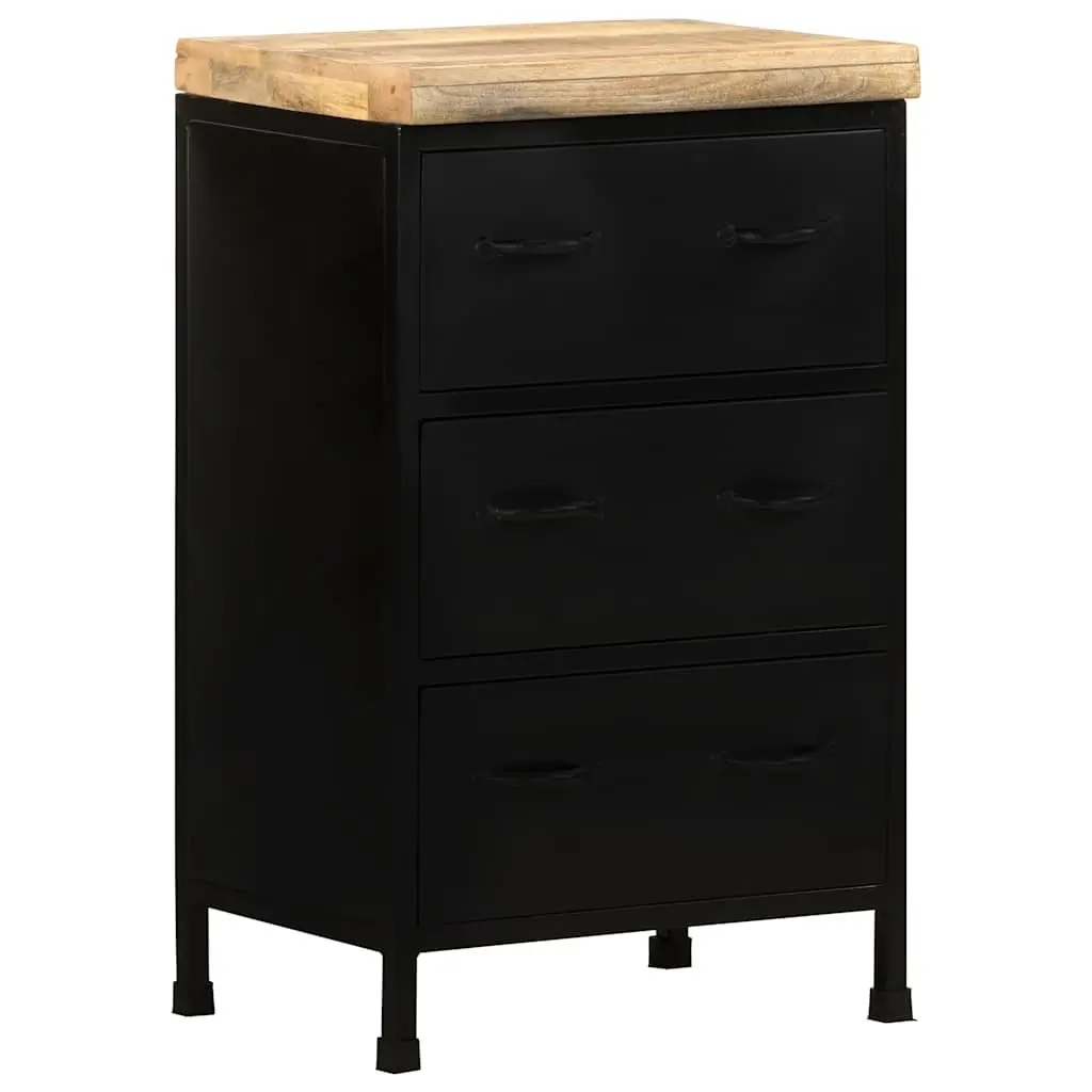 Sideboard Storage Cabinet 47x35x76 cm Brown Rustic Wood with 3 Drawers