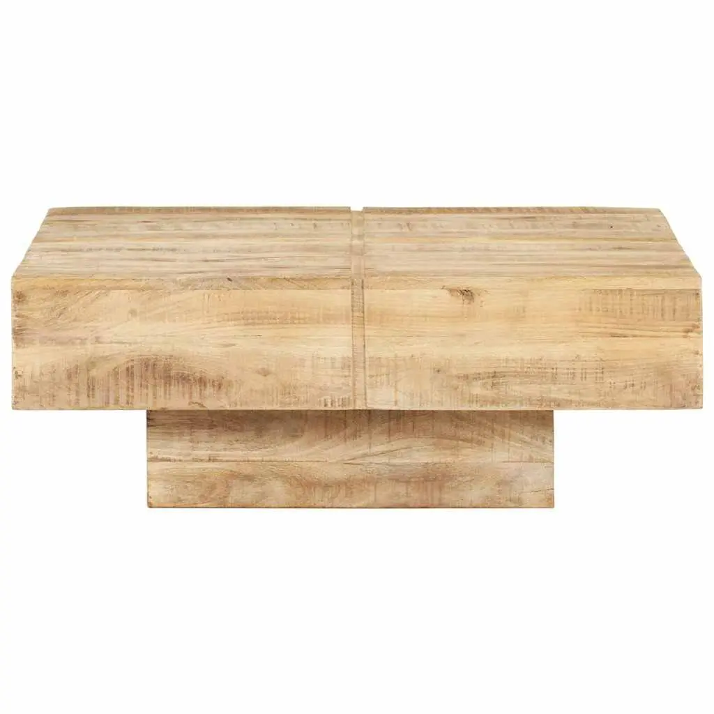 Coffee Table in Solid Mango Wood, Brown Finish