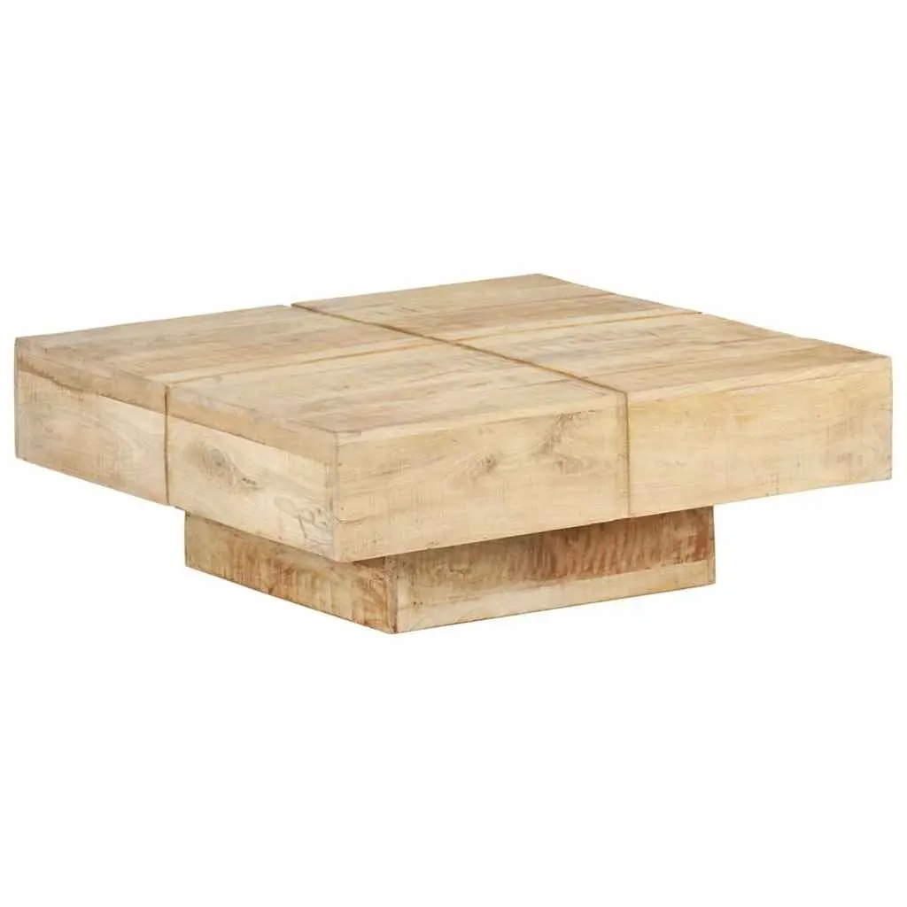 Coffee Table in Solid Mango Wood, Brown Finish
