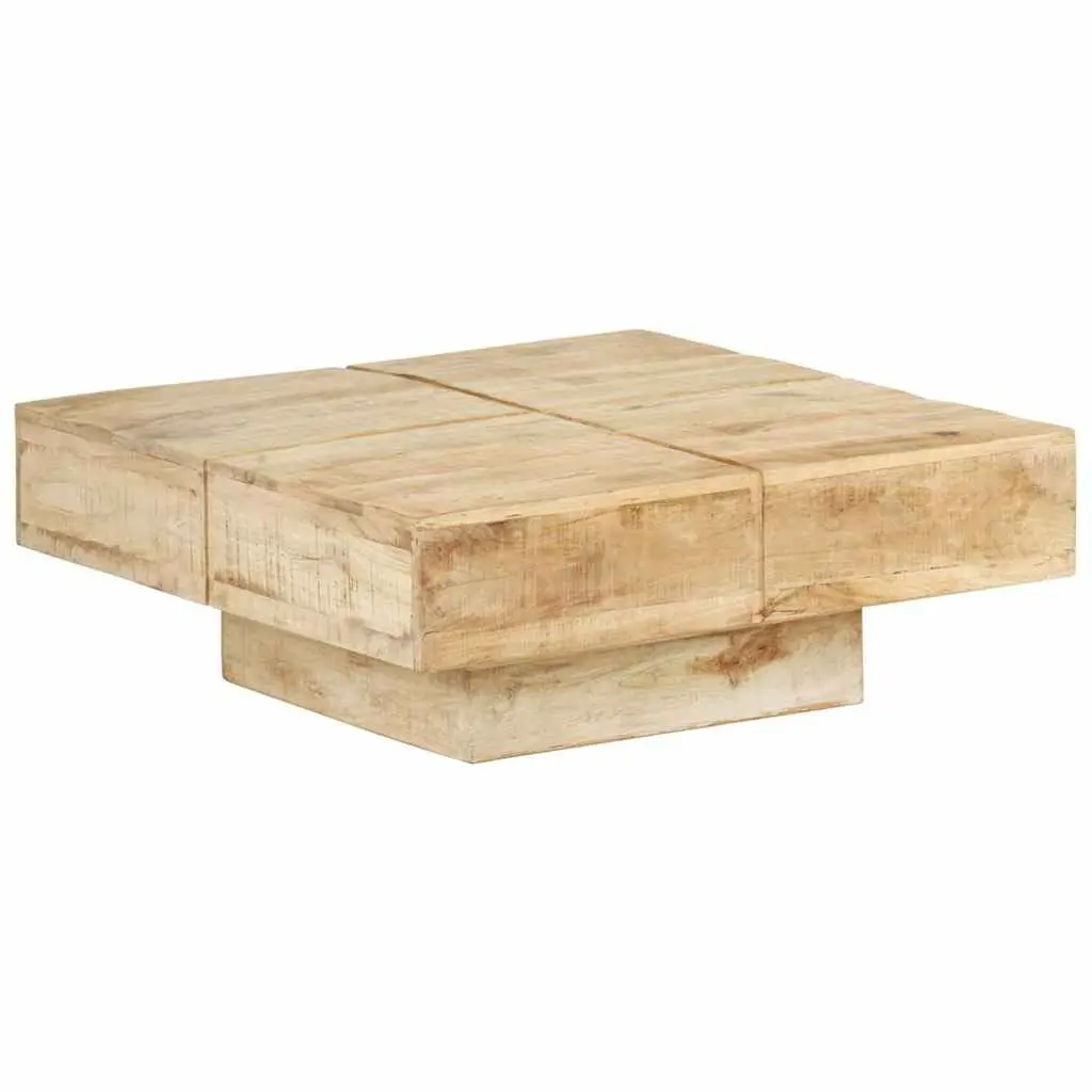 Coffee Table in Solid Mango Wood, Brown Finish