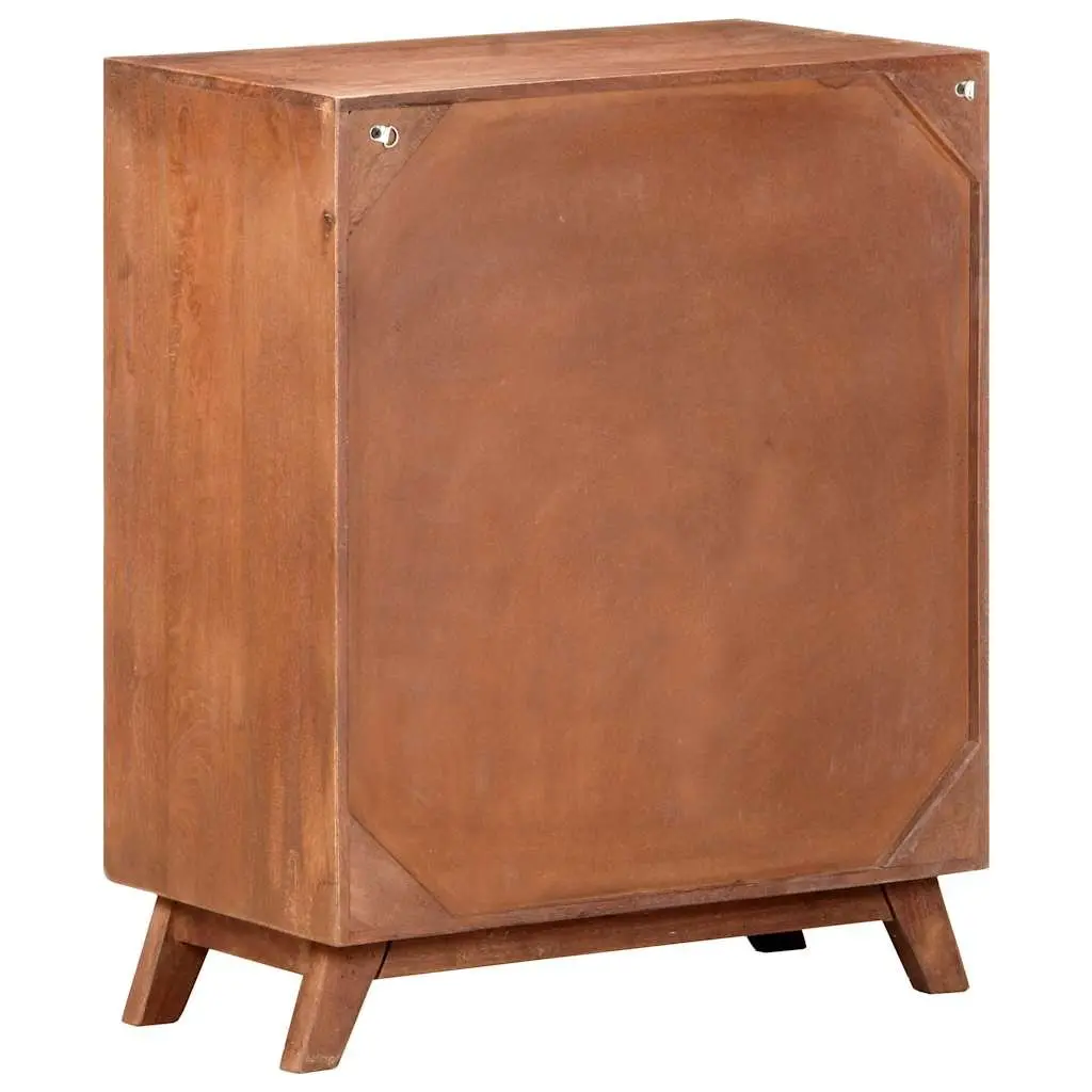 Solid Mango Wood Sideboard Brown Storage Cabinet with Drawers and Door