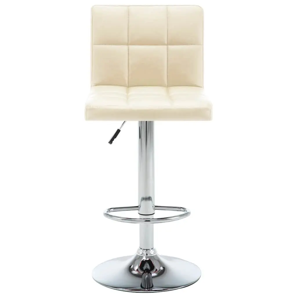 Cream Faux Leather Bar Stools, 2 pcs