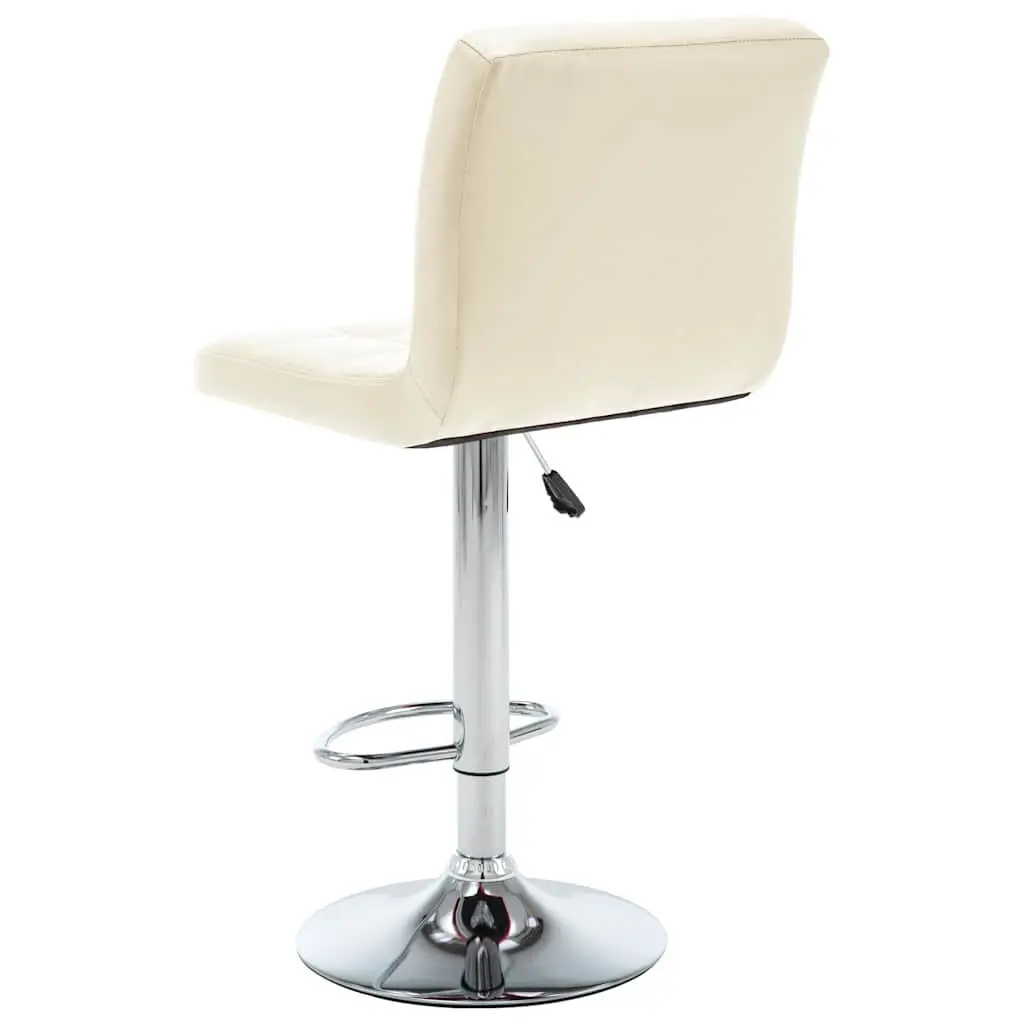 Cream Faux Leather Bar Stools, 2 pcs