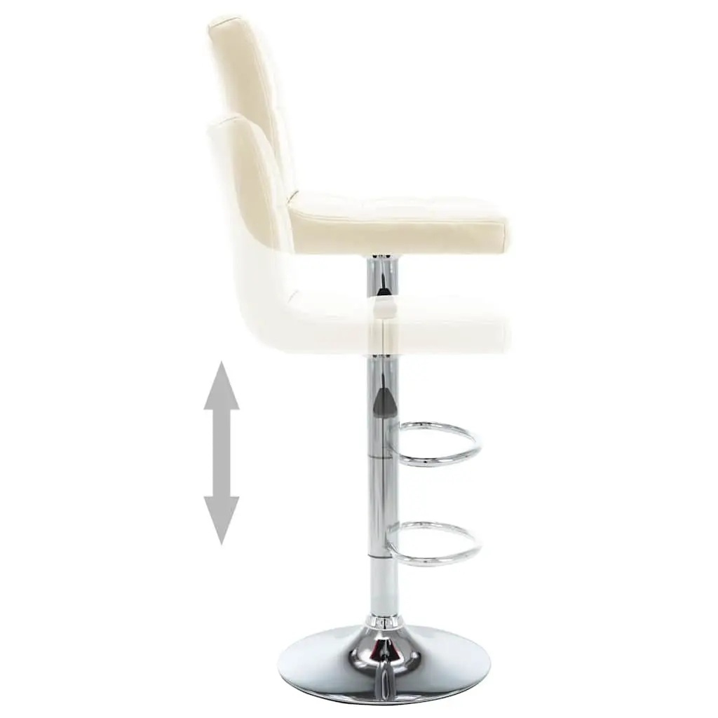 Cream Faux Leather Bar Stools, 2 pcs