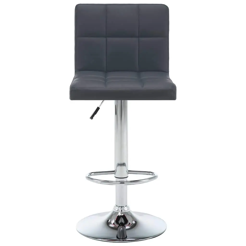 Bar Stools Adjustable Height Grey Set 2 Piece Modern Chair with Footrest