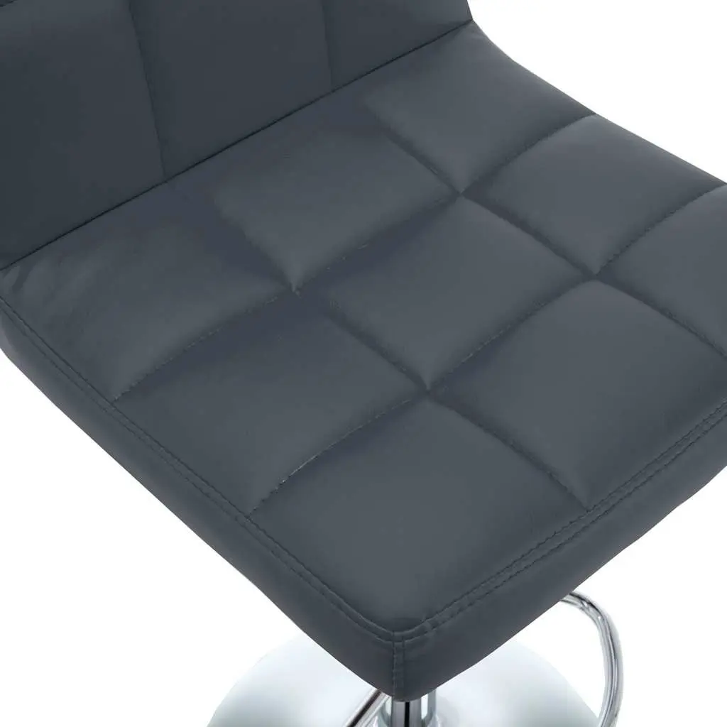 Bar Stools Adjustable Height Grey Set 2 Piece Modern Chair with Footrest