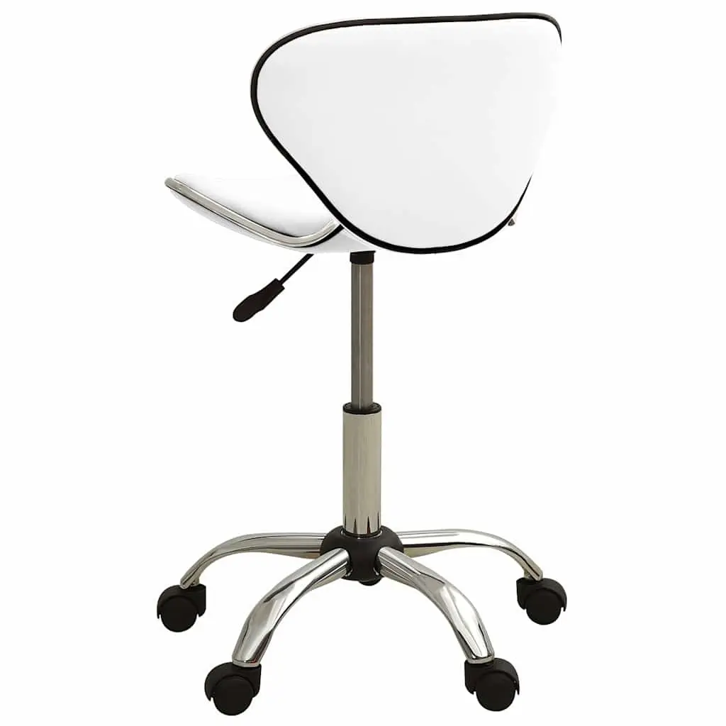 Height Adjustable Swivel Chair Faux Leather White Salon Spa Stool