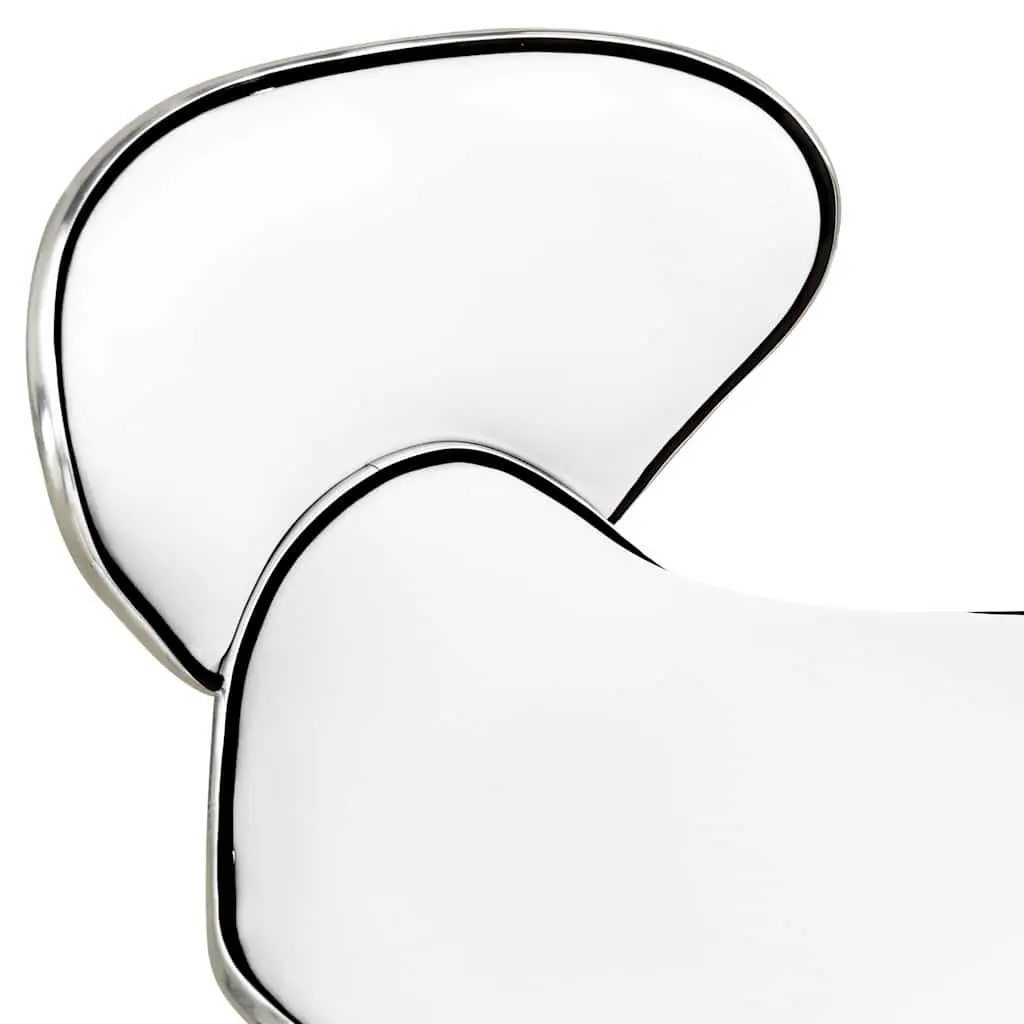 Height Adjustable Swivel Chair Faux Leather White Salon Spa Stool