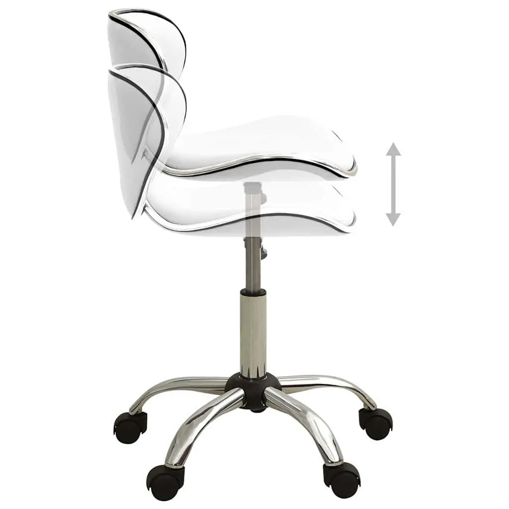 Height Adjustable Swivel Chair Faux Leather White Salon Spa Stool