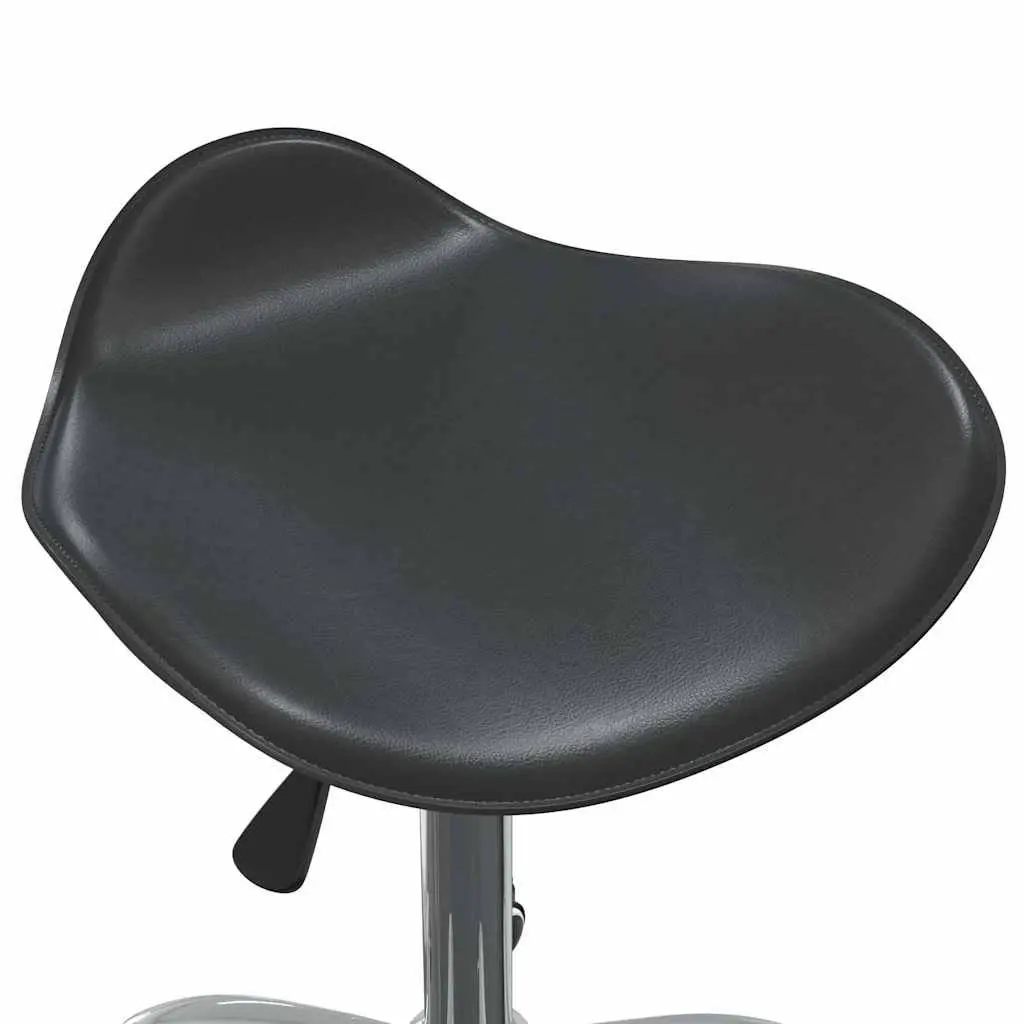 Salon Spa Stool Black Swivel Chair Height Adjustable Five Wheels Work Stool