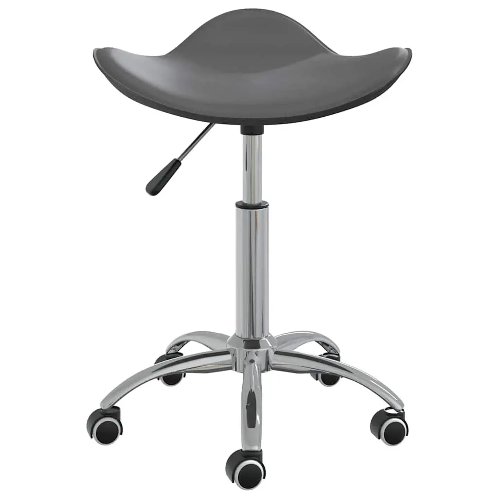 Height Adjustable Swivel Stool for Salon and Spa Work Grey Faux Leather with Wheels