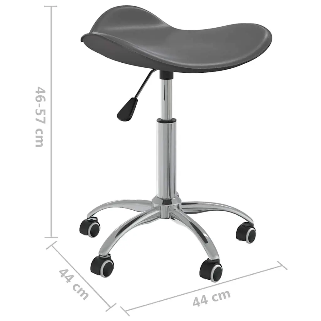 Height Adjustable Swivel Stool for Salon and Spa Work Grey Faux Leather with Wheels