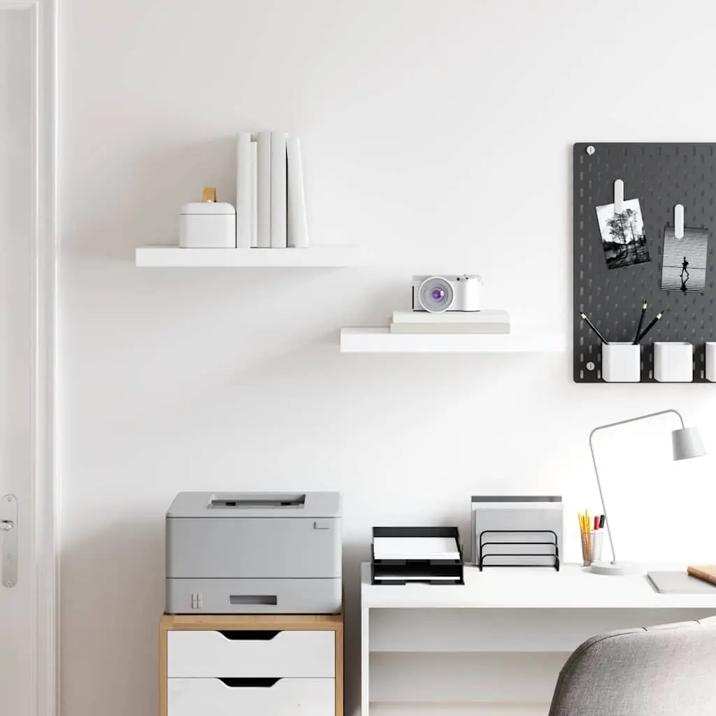 Floating Wall Shelves Display Shelf 50 x 23.5 x 3.8 cm High Gloss White 2 Piece