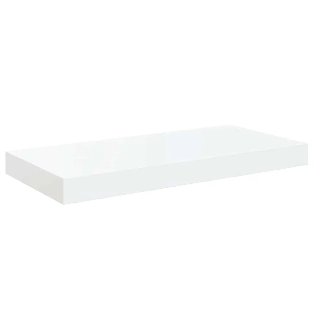 Floating Wall Shelves Display Shelf 50 x 23.5 x 3.8 cm High Gloss White 2 Piece