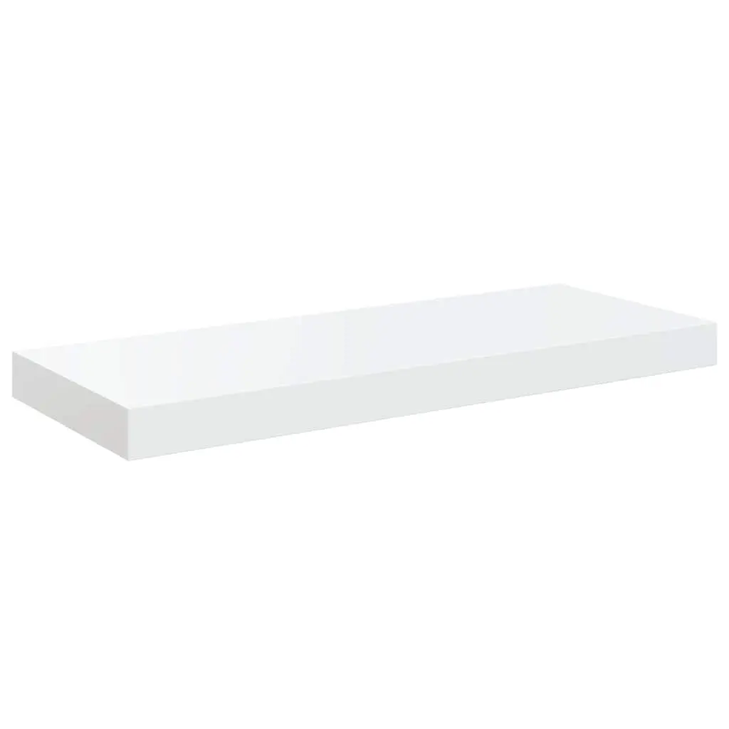 Floating Wall Shelves Display Ledge 60 x 23.5 x 3.8 cm High Gloss White 2 Piece