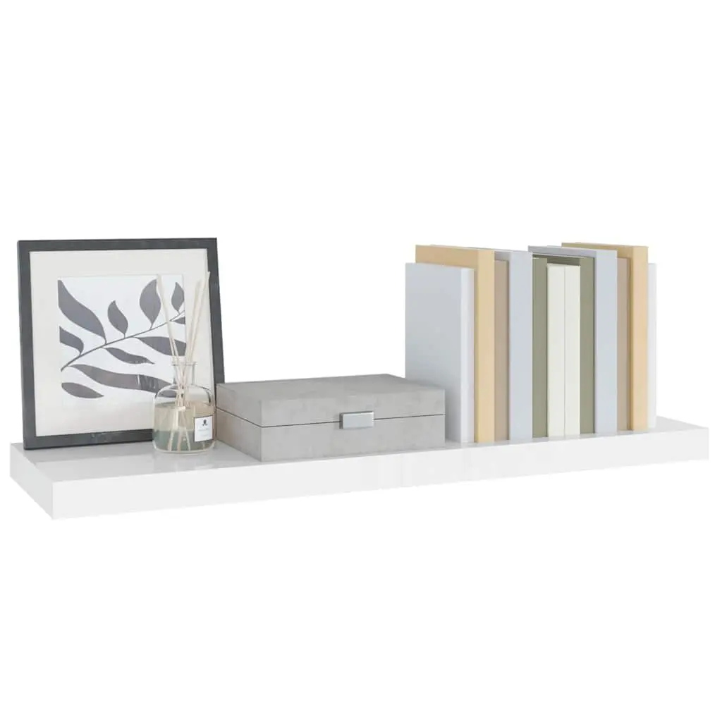 Floating Wall Shelf Display Ledge Invisible Mount 80 x 23.5 x 3.8 cm White