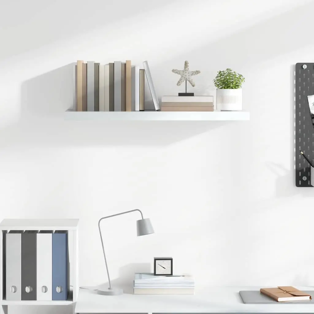 Floating Wall Shelf Display Ledge Invisible Mount 80 x 23.5 x 3.8 cm White