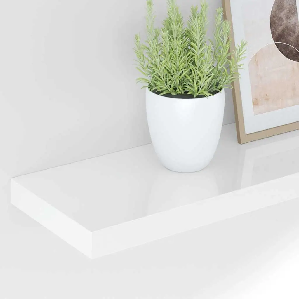 High Gloss White Wall Shelf for Home Displays