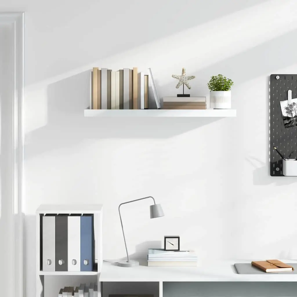 High Gloss White Wall Shelf for Home Displays